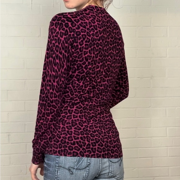 Michael Kors Pink Leopard Print Sweater - Picture 2 of 6
